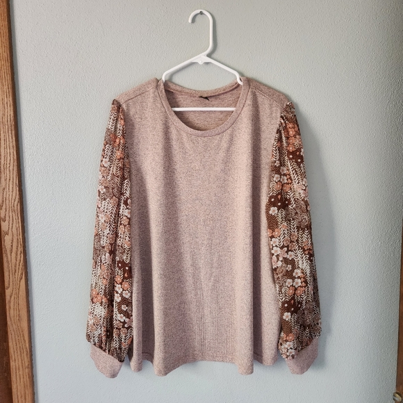 SHEIN Tops - SHEIN Curve Women's Top - Light Brown